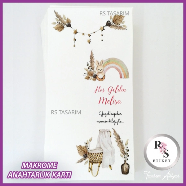 Makrome Anahtarlık İsim Kartı -rs302
