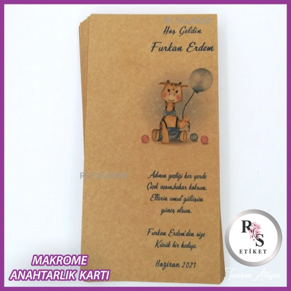 Hediyelik Kartı - Bebek, Doğum Günü Sunum kartı - rs306