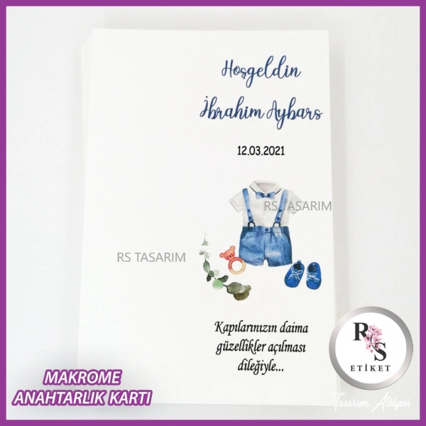 Makrome Anahtarlık İsim Kartı -rs318