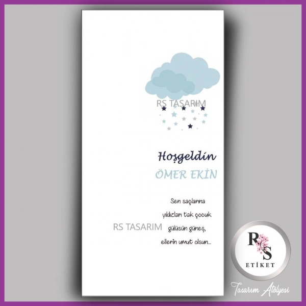 Hediyelik Kartı - Bebek, Mevlüt, Doğum Günü Fon Kartı - rs334