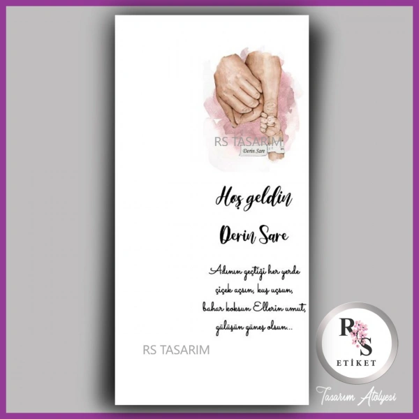 Hediyelik Kartı - Bebek, Doğum Günü Fon Kartı - rs340