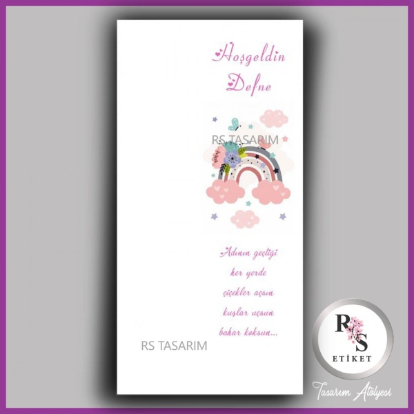 Hediyelik Kartı - Bebek, Doğum Günü Fon Kartı - rs341