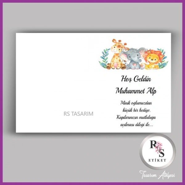 Hediyelik Kartı - Bebek, Doğum Günü Fon Kartı - rs343