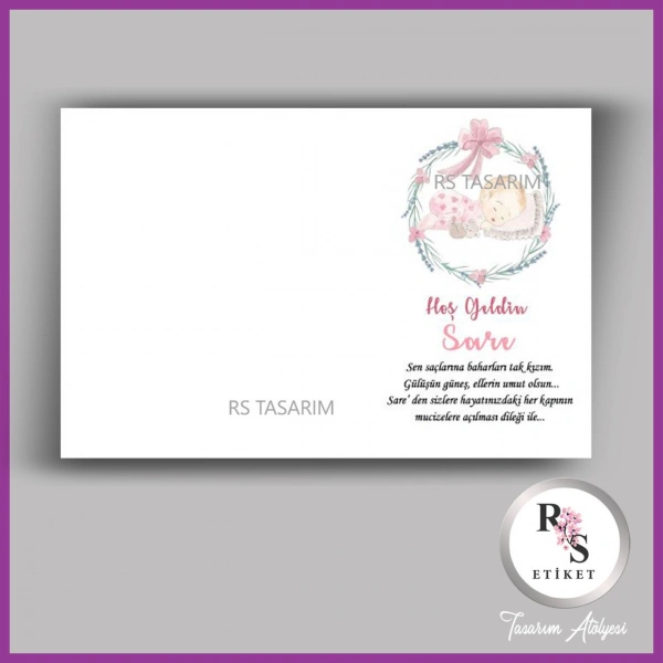 Hediyelik Kartı - Bebek, Mevlüt, Doğum Günü Fon Kartı rs345