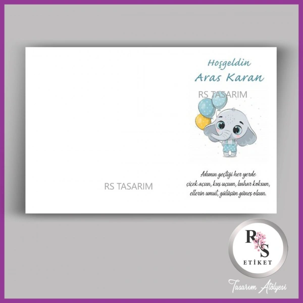 Hediyelik Kartı - Bebek, Mevlüt, Doğum Günü Fon Kartı- rs353