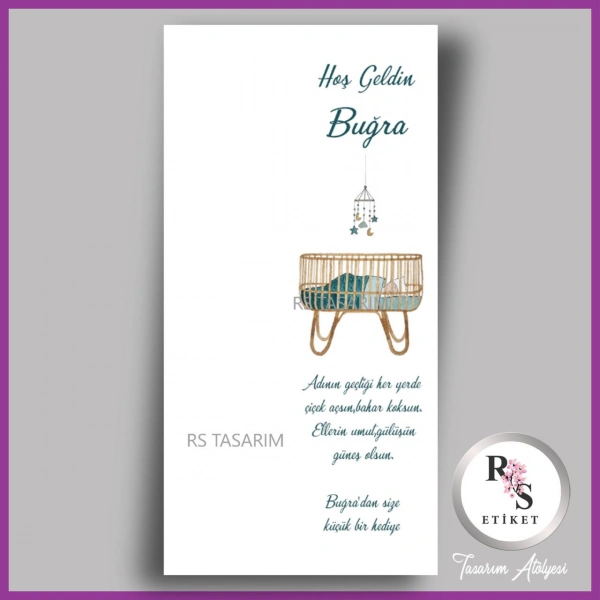Hediyelik Kartı - Bebek, Doğum Günü Fon Kartı - rs361