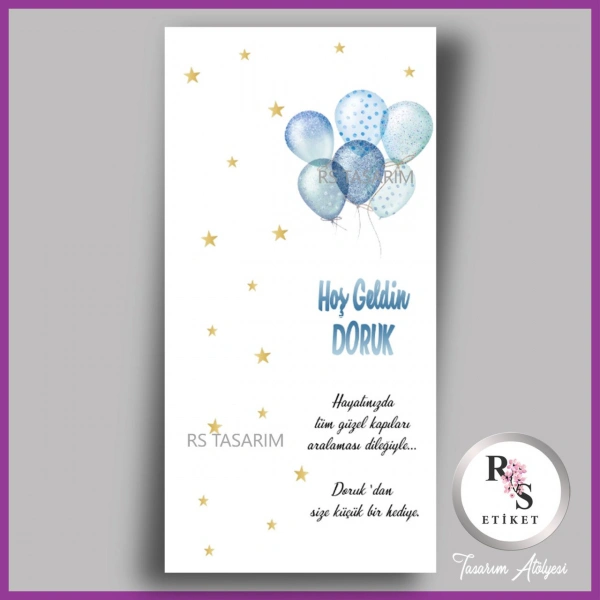 Hediyelik Kartı - Bebek, Doğum Günü Fon Kartı - rs362