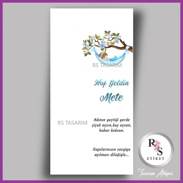 Hediyelik Kartı - Bebek, Doğum Günü Fon Kartı - rs372