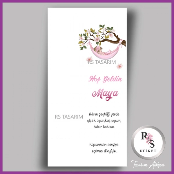 Hediyelik Kartı - Bebek, Doğum Günü Fon Kartı - rs373