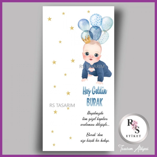 Hediyelik Kartı - Bebek, Doğum Günü Fon Kartı - rs374