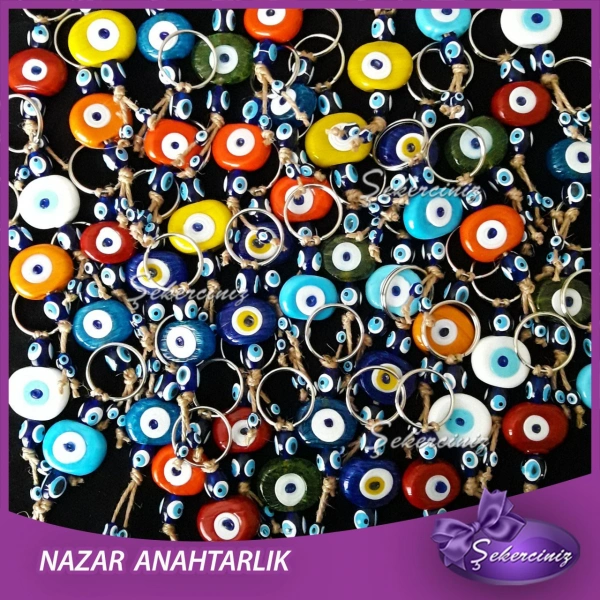 Nazar Boncuklu Anahtarlık Bebek Hediyelik Bebek Şekeri Yerine -