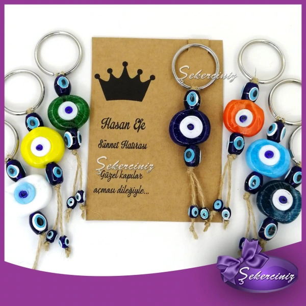 Nazar Boncuklu Anahtarlık Bebek Hediyelik Bebek Şekeri Yerine -