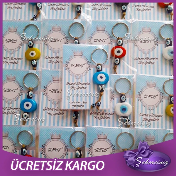 Nazar Boncuklu Anahtarlık Hediyelik Sünnet Şekeri - SS008