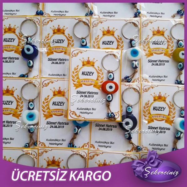 Nazar Boncuklu Anahtarlık Hediyelik Sünnet Şekeri - SS009