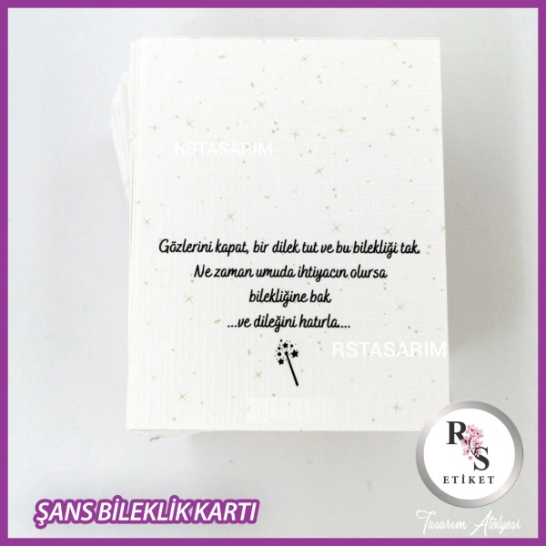 Şans Bileklik İsim Kartı -BK036