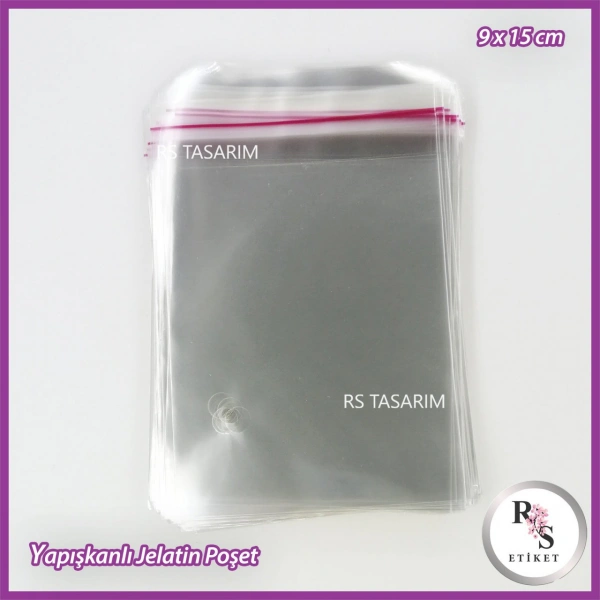 Yapışkanlı jelatin poşet - 9x15 cm (Bileklik Kartı Jelatini)