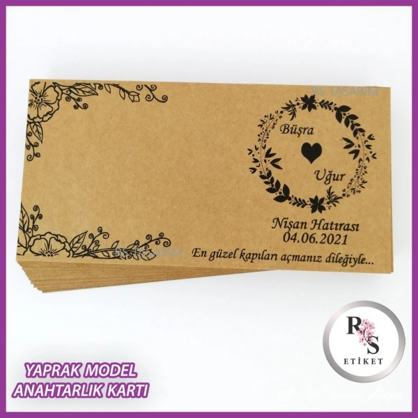 Yaprak Makrome Anahtarlık İsim Kartı -rs257