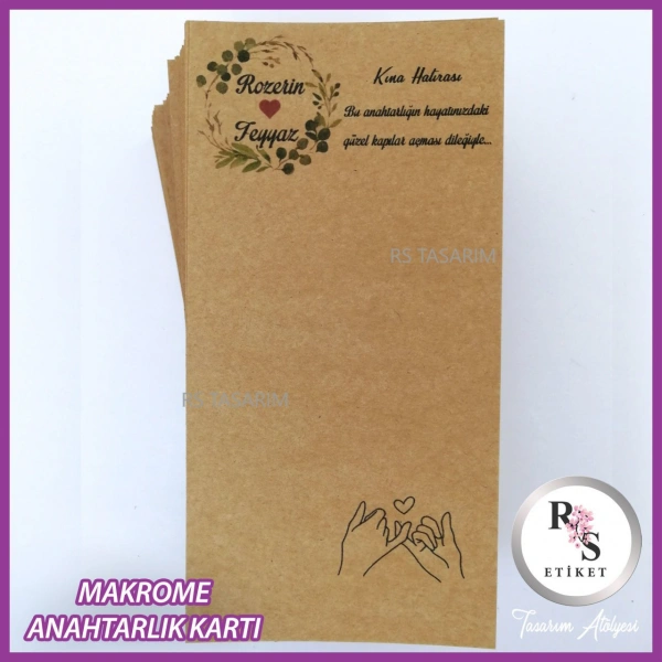 Yaprak Makrome Anahtarlık İsim Kartı -rs274