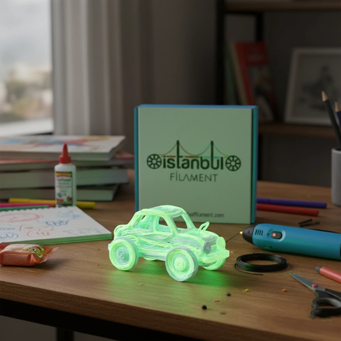 3D Kalem PLA Glow in The Dark (Karanlıkta Parlayan) 10 Metre (5 Adet 2 Metre)