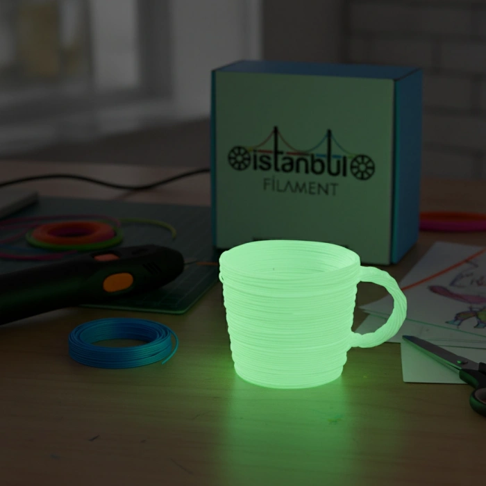 3D Kalem PLA Glow in The Dark (Karanlıkta Parlayan) 10 Metre (5 Adet 2 Metre)