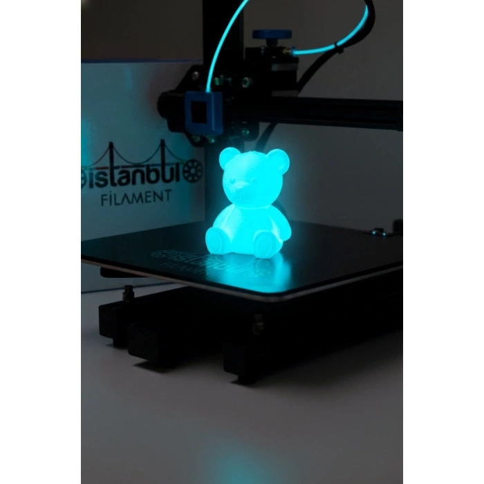 OCEAN BLUE GLOW FİLAMENT 1.75 mm GECE PARLAYAN 500 Gr (0.6 Nozzle Önerilir)