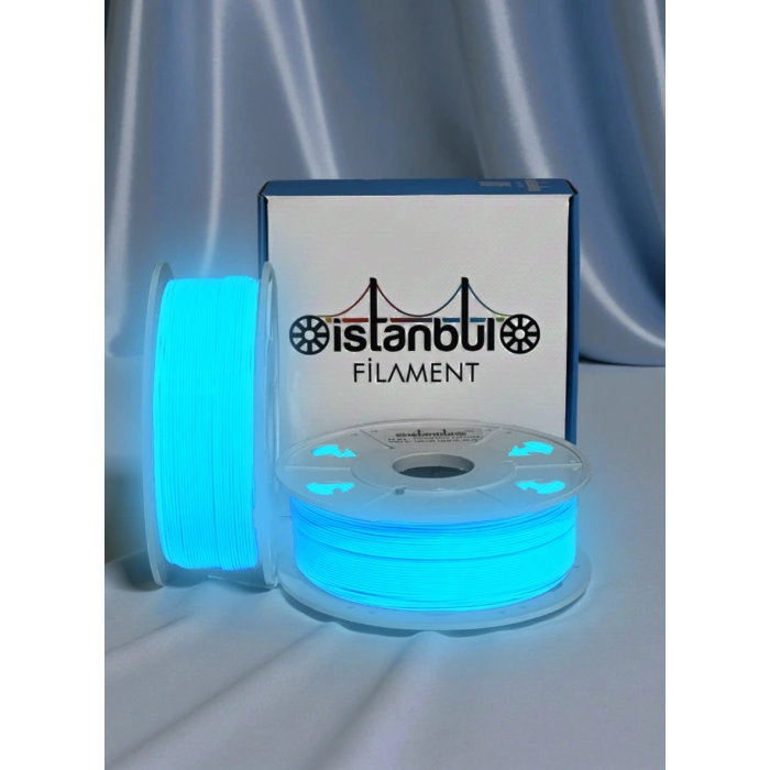 OCEAN BLUE GLOW FİLAMENT 1.75 mm GECE PARLAYAN 500 Gr (0.6 Nozzle Önerilir)