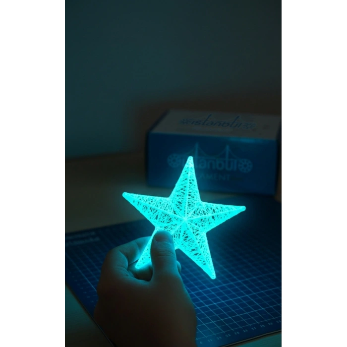 OCEAN BLUE GLOW FİLAMENT 1.75 mm GECE PARLAYAN 500 Gr (0.6 Nozzle Önerilir)