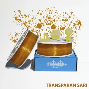 PLA TRANSPARAN SARI FİLAMENT 1 Kg Ø 1,75mm.