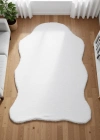 Carpet Dekor İthal Peluş Yumuşak Dekoratif Halı Beyaz