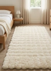 Carpet Dekor İthal Bubble Yumuşak Suni Tavşan Tüyü Halı Krem