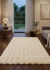 Carpet Dekor İthal Bubble Yumuşak Suni Tavşan Tüyü Halı Krem