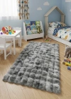 Carpet Dekor İthal Bubble Yumuşak Suni Tavşan Tüyü Halı Gri-Beyaz