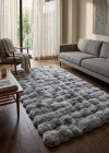 Carpet Dekor İthal Bubble Yumuşak Suni Tavşan Tüyü Halı Gri-Beyaz