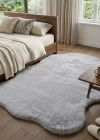 Carpet Dekor İthal Peluş Yumuşak Dekoratif Halı Gri