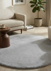 Carpet Dekor İthal Peluş Yumuşak Dekoratif Halı Yuvarlak Gri