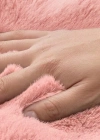 Carpet Dekor İthal Peluş Yumuşak Dekoratif Halı Yuvarlak Pembe