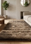 Carpet Dekor İthal Bubble Yumuşak Suni Tavşan Tüyü Halı Kahve