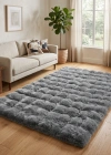 Carpet Dekor İthal Bubble Yumuşak Suni Tavşan Tüyü Halı Antrasit