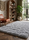 Carpet Dekor İthal Bubble Yumuşak Suni Tavşan Tüyü Halı Gri
