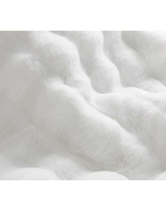 Carpet Dekor İthal Bubble Yumuşak Suni Tavşan Tüyü Halı Beyaz