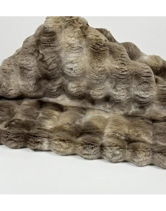 Carpet Dekor İthal Bubble Yumuşak Suni Tavşan Tüyü Halı Kahve-Beyaz