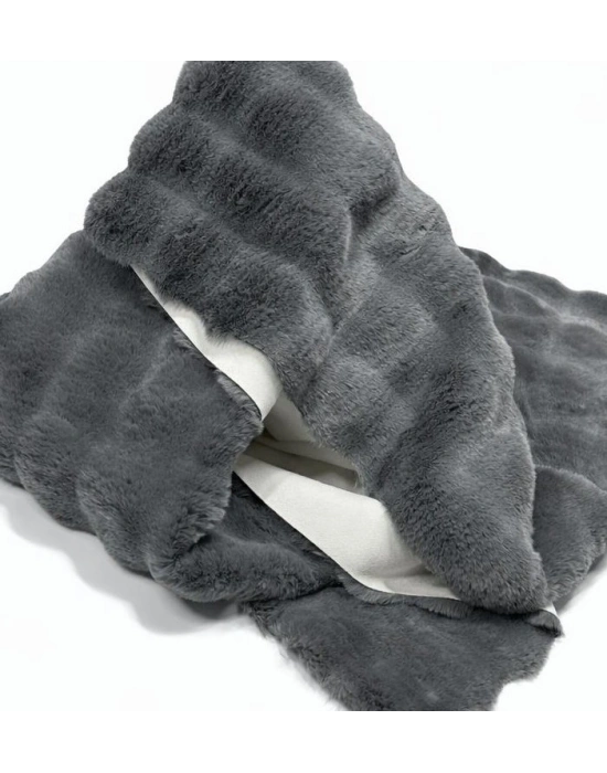 Carpet Dekor İthal Bubble Yumuşak Suni Tavşan Tüyü Halı Antrasit