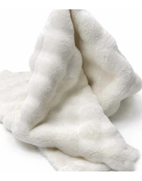 Carpet Dekor İthal Bubble Yumuşak Suni Tavşan Tüyü Halı Beyaz