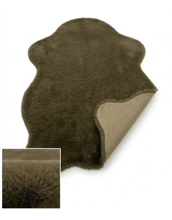 Carpet Dekor İthal Peluş Yumuşak Dekoratif Halı Kahverengi