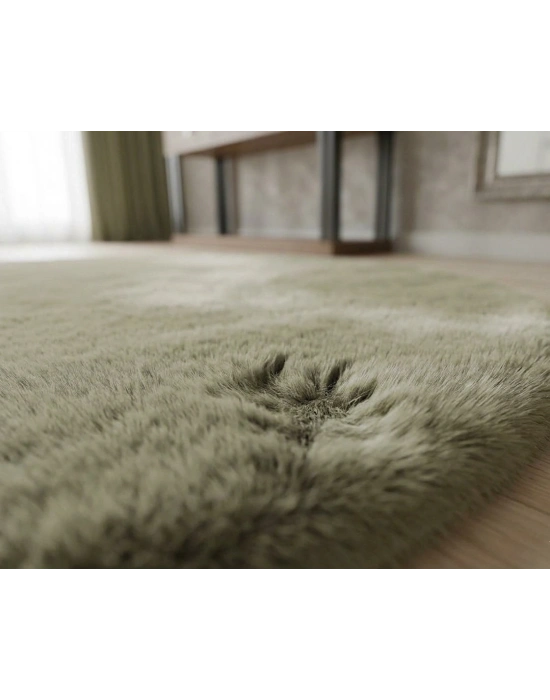 Carpet Dekor İthal Peluş Yumuşak Dekoratif Halı Taş Rengi