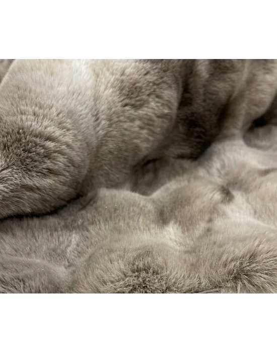 Carpet Dekor İthal Bubble Yumuşak Suni Tavşan Tüyü Halı Kahve-Beyaz