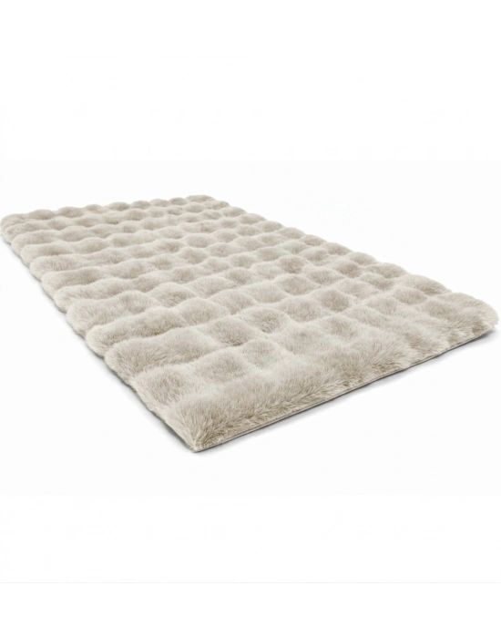 Carpet Dekor İthal Bubble Yumuşak Suni Tavşan Tüyü Halı Taş Rengi