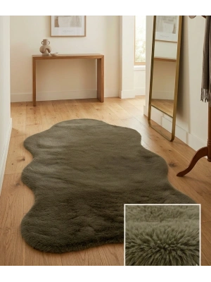 Carpet Dekor İthal Peluş Yumuşak Dekoratif Halı Kahverengi