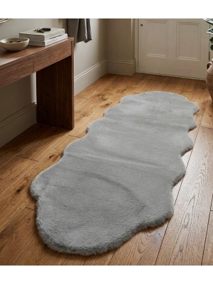 Carpet Dekor İthal Peluş Yumuşak Dekoratif Halı Simetrik Desen Gri