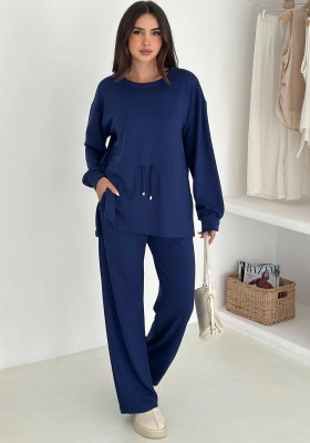 Beli Bağcıklı Yanı Yırtmaçlı Modal Takım